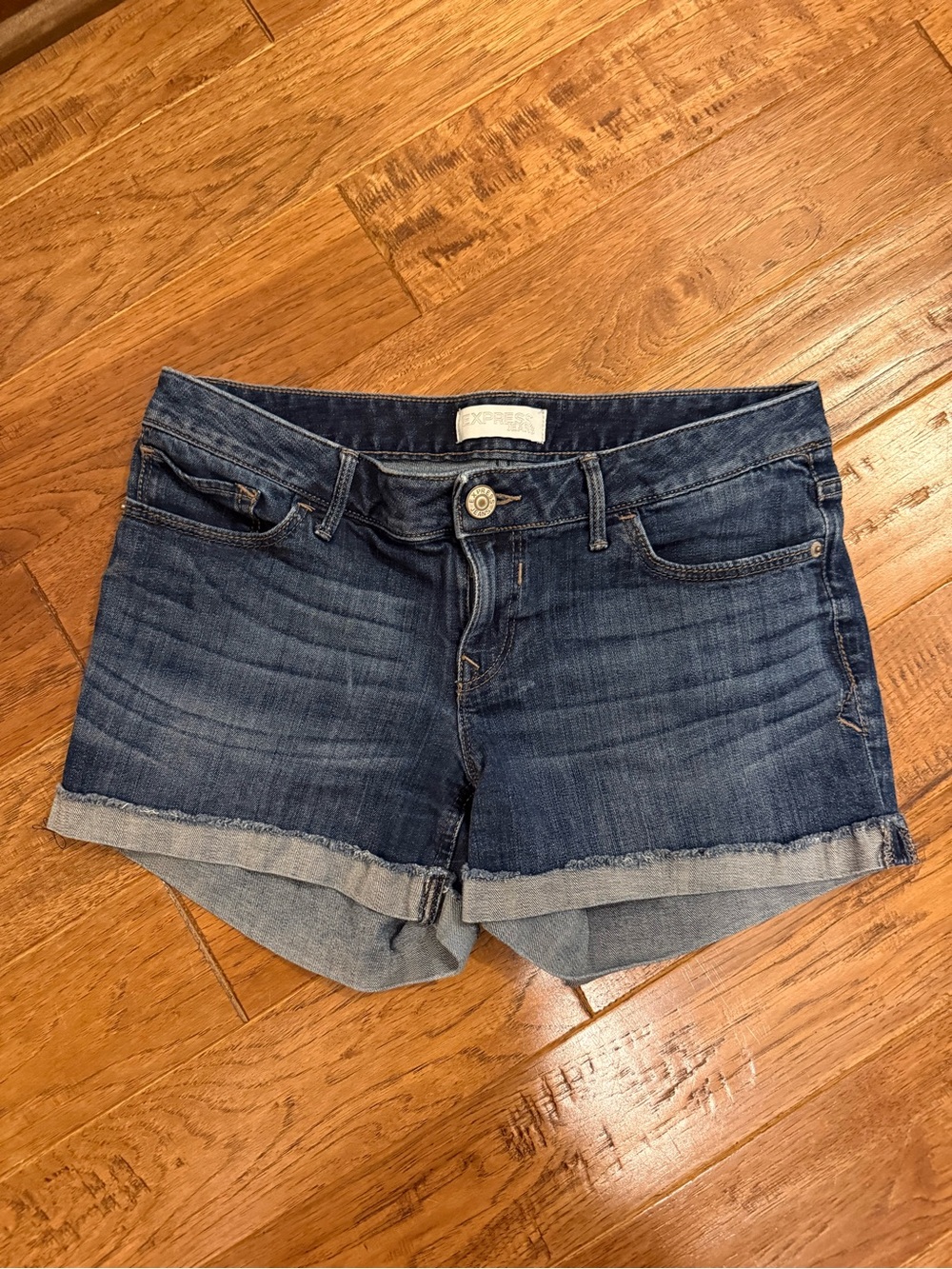 Express cuffed jean shorts